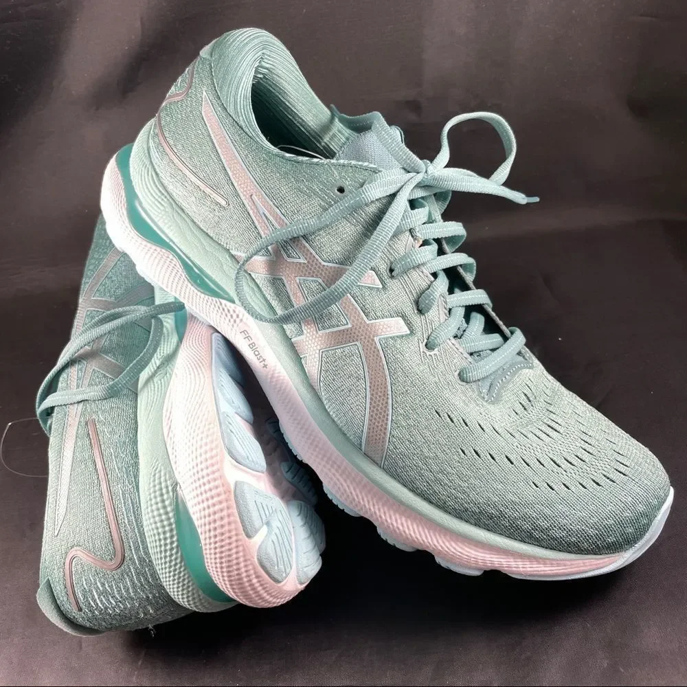 NEW ASICS GEL Nimbus 24 Womens 11 WIDE (D) Sage Clear Blue 43.5 EUR